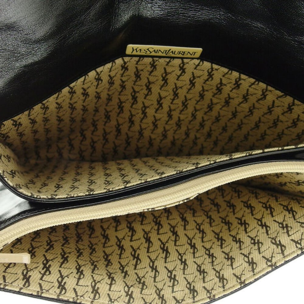 SAINT LAURENT clutch bag V-stitched leather Auth USED Q618 - Picture 3 of 8